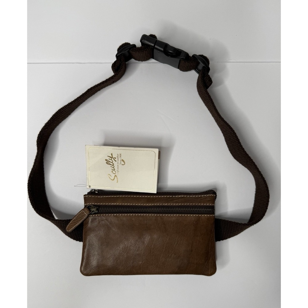 Scully Waist Belt Pouch Wallet Brown Leather Camo Unisex Travel Easy Carry New